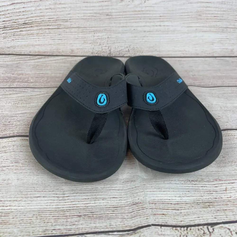 OluKai Ki'i Mens Sz 11 Beach Flip Flops Sandals Black